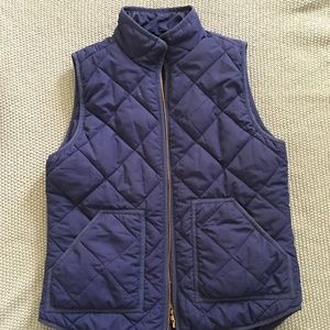 EUC J.Crew Blue Puffer Vest Size S